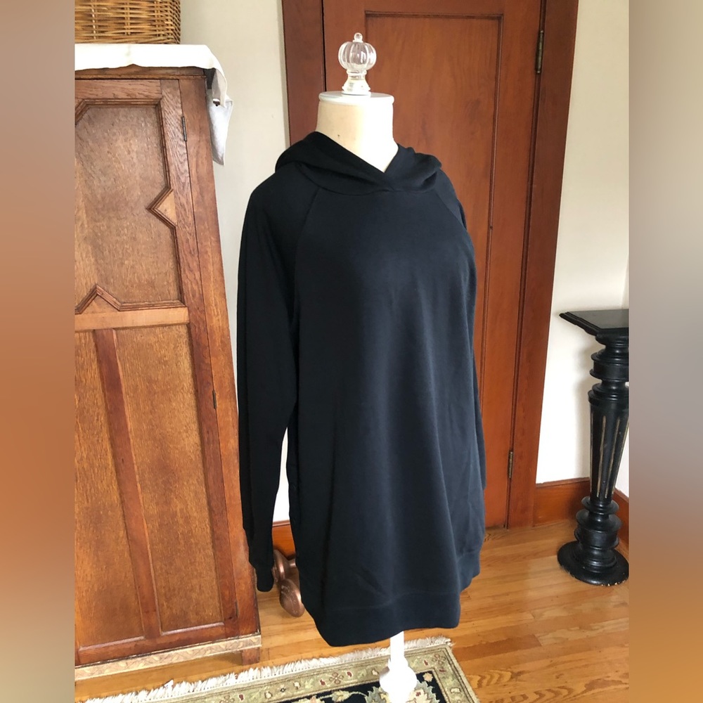 Ideology Black Hoodie Sweatshirt Fleece Side Snaps NWT